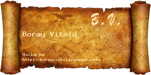 Boray Vitold névjegykártya